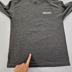 Reel Legends Fish Gray Long Sleeve Cotton T-Shirt Men’s M
