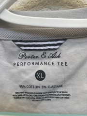 NEW Porter & Ash Men’s XL Gray Performance Tee Crew Neck T-Shirt NWT