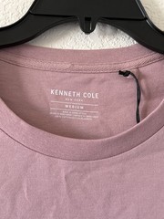 Kenneth Cole Medium 100% Cotton Mauve Knit Pocket Spring T-Shirt NWT $49