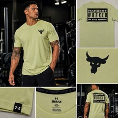 Under Armour Project Rock T Shirt Mens S Green Brahma Bull Payoff Graphic Tee