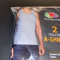 Fruit Of The Look Mens’ Tag Free Cotton A-Shirts / 2 In Pack / MEDIUM