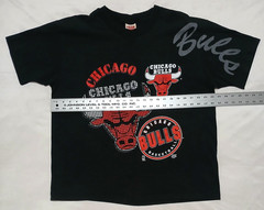 Vintage Chicago Bulls T-Shirt XL Team Rated Boxy Fit Grid Single Stitched 1991