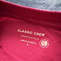 Aéropostale Classic Crew Men’s S Pink Logo Crew Neck Short Sleeve T-Shirt