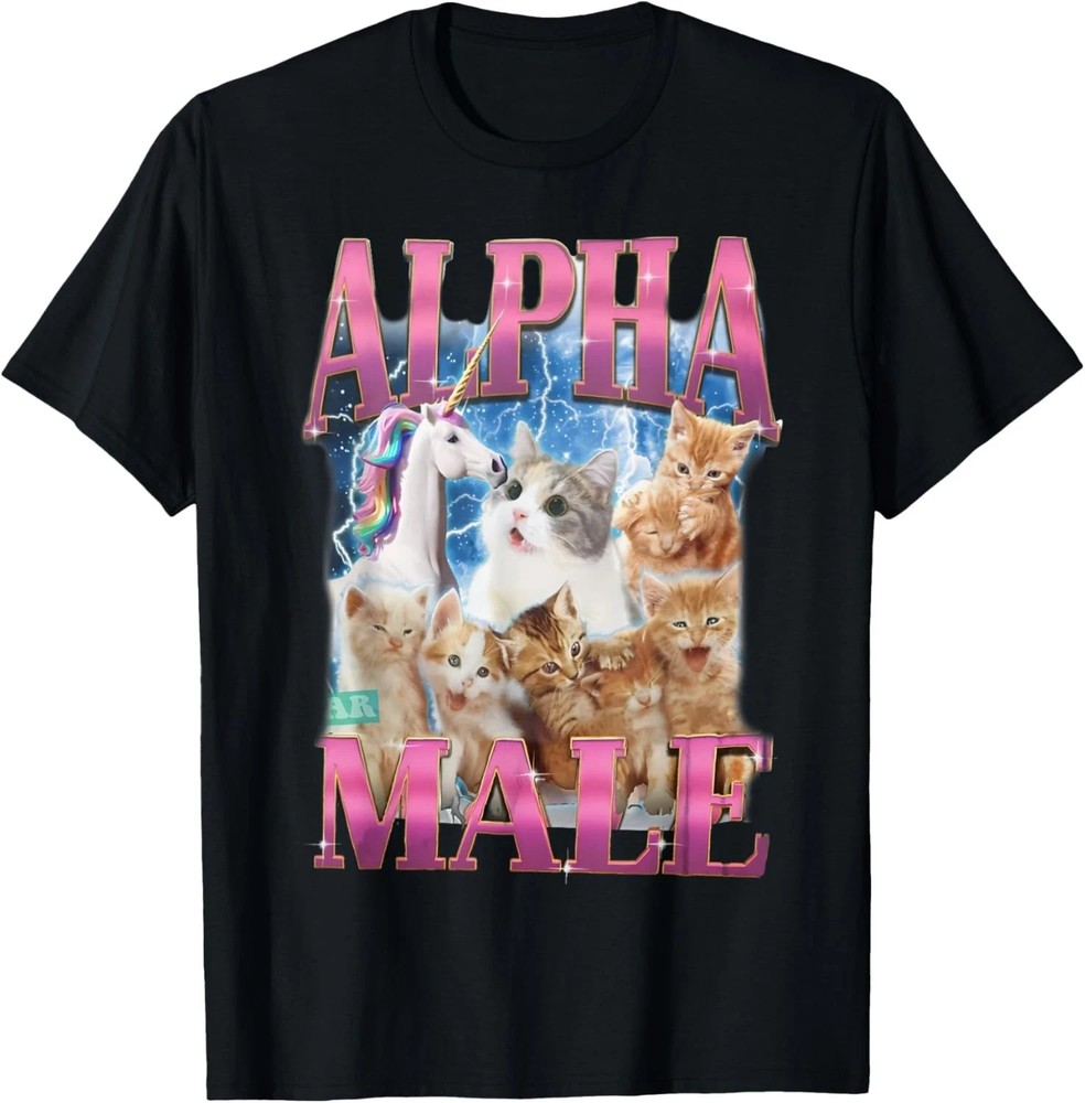 Alpha Male Cat Kitten Funny For Men Women T-Shirt S-5XL