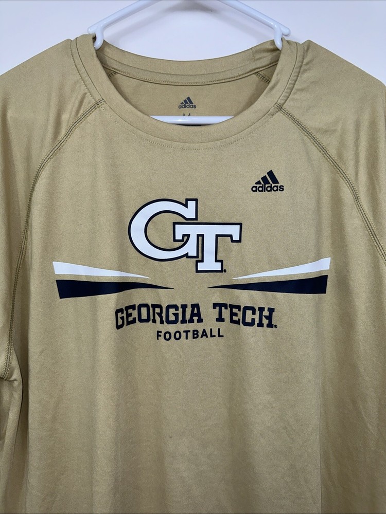 Adidas Climate Gold GT Georgia Tech Men’s Medium Football Dry Fit T-Shirt DX2436