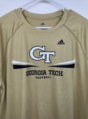 Adidas Climate Gold GT Georgia Tech Men’s Medium Football Dry Fit T-Shirt DX2436