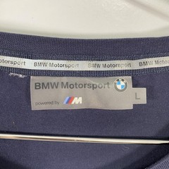 BMW Motorsport Shirt Mens Large Navy Blue Powered by M Logo Graphic Short Sleeve
