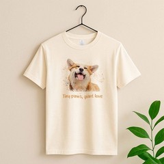 Pet Portrait Illustration Dog Cat Gift Unisex Crewneck T-shirt S-5XL