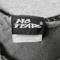 Vintage No Fear Tank Top Mens XL Faded Black Graphic Muscle Shirt 90s Distressed