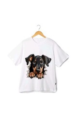 Ripped Dog T-Shirt – Unisex Doberman Cartoon Graphic Puppy Lover Tee