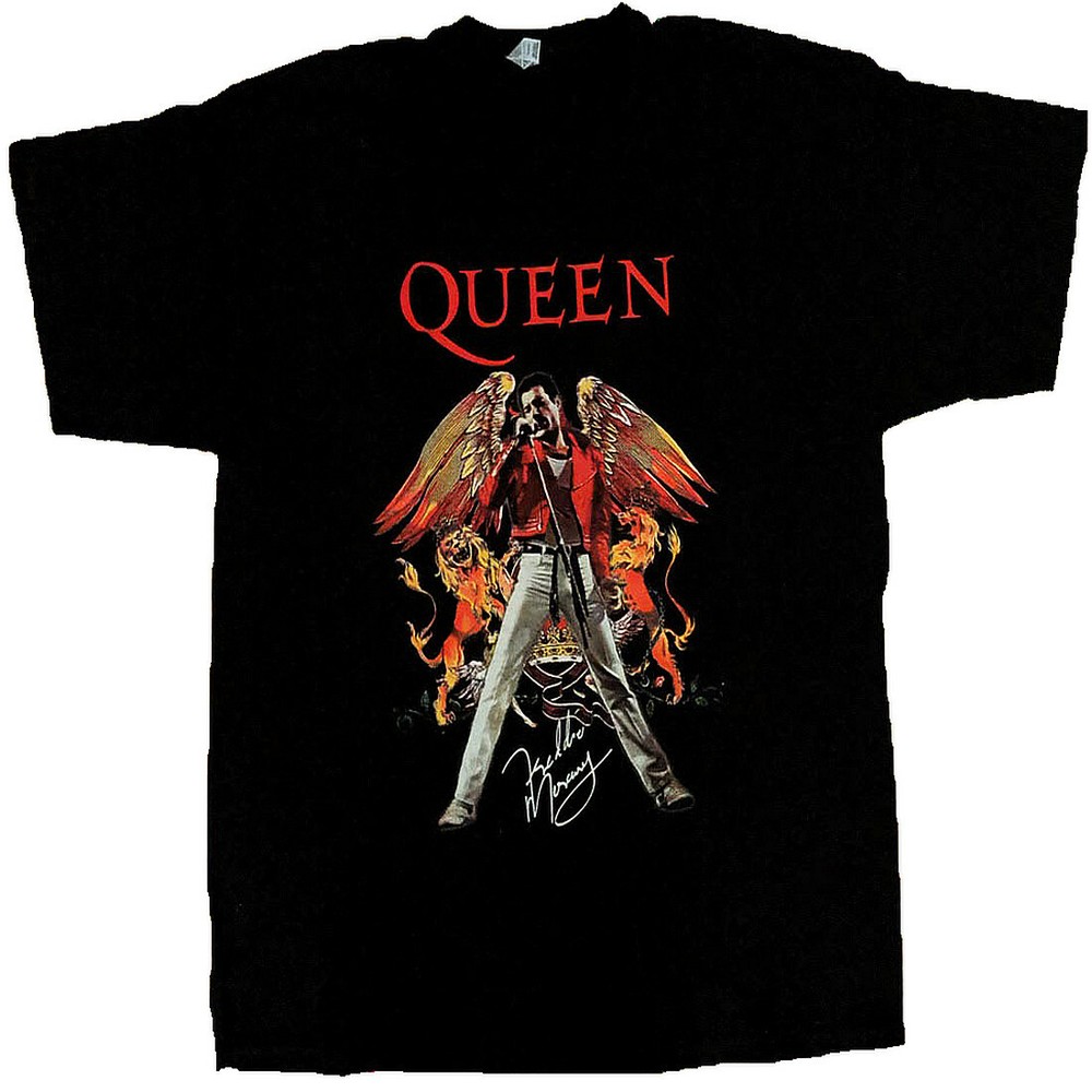 Queen Freddie Mercury Mens T-Shirt Logo Tee