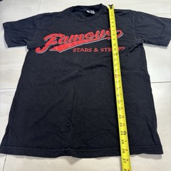 Famous Stars & Straps Script Logo T Shirt Black Red Medium Y2K