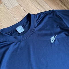 Vintage Nike T-Shirt Crewneck Men’s Navy Blue Mesh Lined Size Large Logo Y2K