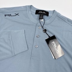 RLX Golf Ralph Lauren Mens Light Blue Long Sleeve Henley Shirt NWT