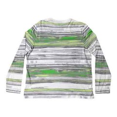 Alfani Mens T-Shirt White Green Space Dye Long Sleeve Crew 100% Cotton XXL New