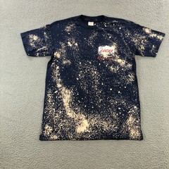 vtg lucas oil t shirt mens M blue bleach spots racing performance drag autocross