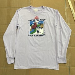 Vintage Running Marathon Race T-shirt Amish Country Lancaster Pa Long Sleeve L