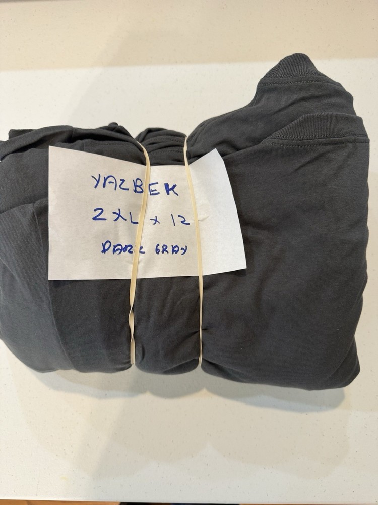 LOT OF 12 Yazbek Adult T-Shirts – Dark Gray – 2XL| NWOT