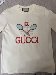 Gucci Tennis Embroidery Oversized T-Shirt in Off-White
