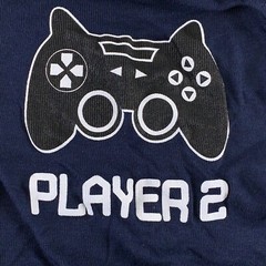 Adult Medium & Newborn Gaming Player One Player Two T-Shirt & Bodysuit Set New