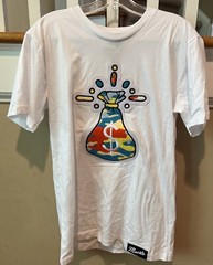 MUERTE HUSTLE DAILY Size Large White Money Bag Chenille Tee MSRP-$40