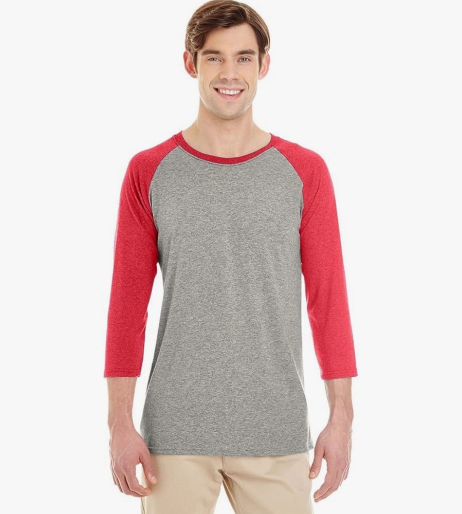 Jerzees Adult 4.5 oz. TRI-BLEND Baseball Raglan 601RR Tear Away Label T Shirt
