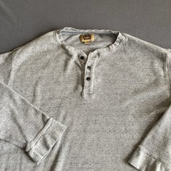 The Foundry Supply Co Men’s Henley 4XL Gray Waffle Knit 100% Cotton Long Sleeve