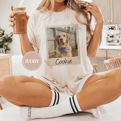 Custom Pet Photo Comfort Tee Personalized Dog Cat Picture