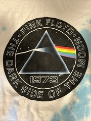 LS White/Blue Pink Floyd Dark Side Of The Moon Tie Dye T-shirt Size Large