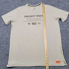 Under Armour Shirt Mens XL Beige Project Rock Freedom Flag Graphic Tee Top Logo