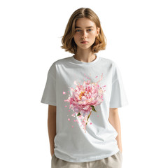 Pink Peony Tee | Floral Bloom Splash | Floral Graphic Tee, | Gift for Her