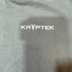 KRYPTEK Spartan Helmet Flag Graphic T Shirt Olive Green Mens L/G Cotton