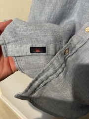 Faherty Brand Short-Sleeve Blue Linen Shirt Men’s XL H14