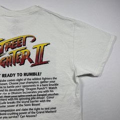 Street Fighter II Graphic T-Shirt White Retro Gaming 1991 Men’s M Double Sided