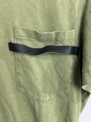 Onitsuka Tiger T Shirt Leather Strap Front Pocket Tee Green US S / M Japan XL