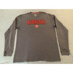 Colosseum Long Sleeve Thermal Nebraska Men’s 2X/Large Gray Waffle Pullover