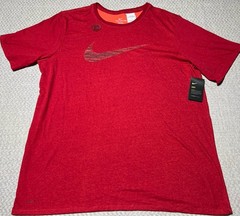 NeW Nike Men Dri-FIT Tee T Shirt Red Heather Swoosh Training Shirt NWT