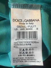 Dolce & Gabbana Men’s Turquoise Graphic Logo Crew Neck Short Sleeve Tee L