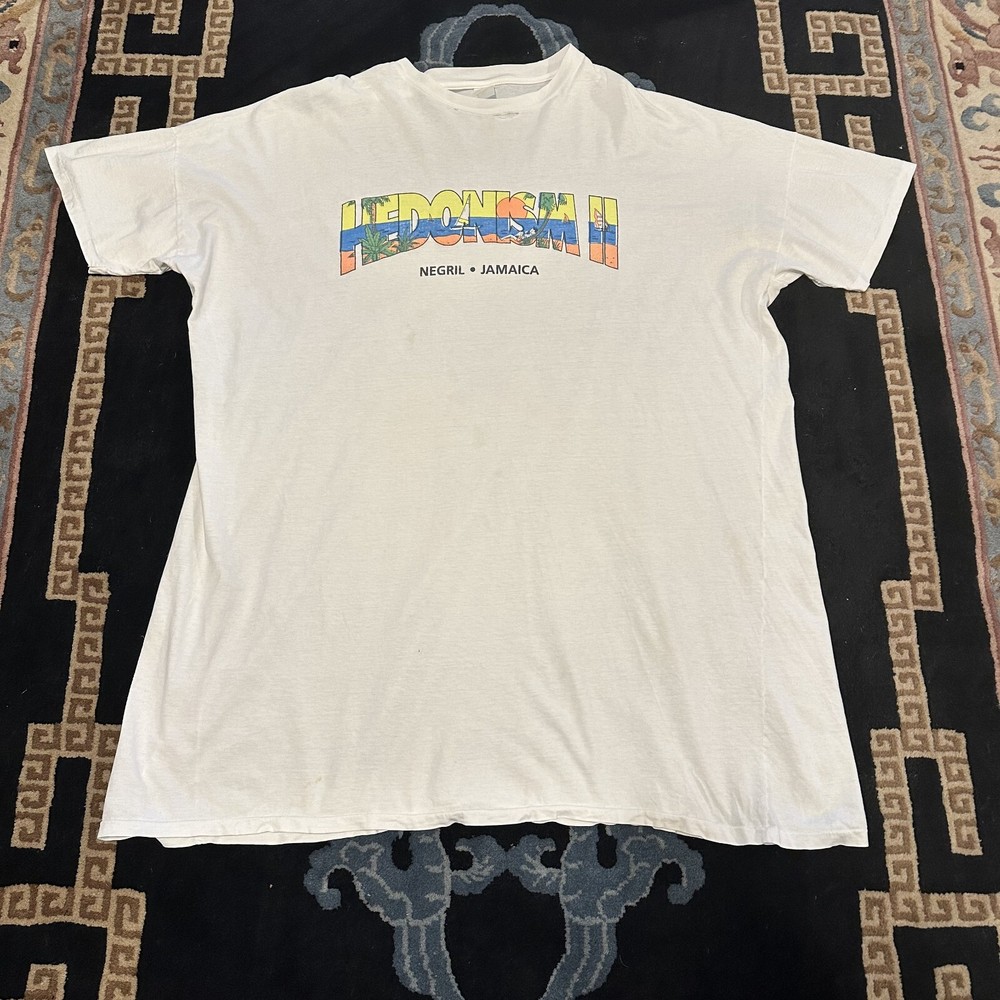 VINTAGE Hedonism II Resort Shirt Negril Jamaica Oversized Puff Print Tropical