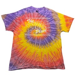 Vintage Tie Dye Pizza Place T Shirt Mens XL Purple Red Yellow Spiral Colortone
