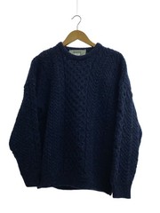 Other Brands: aransweatermarket Knit Sweater (Thick), XL, Wool, NVY, Solid Color