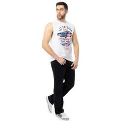 Way to Celebrate Men’s 4th of July Vintage Car Americana Muscle Tank White