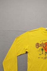 Jerzees Dri Power Men Shirt M Yellow Graphic Tee Long Sleeve Crew Neck Regular