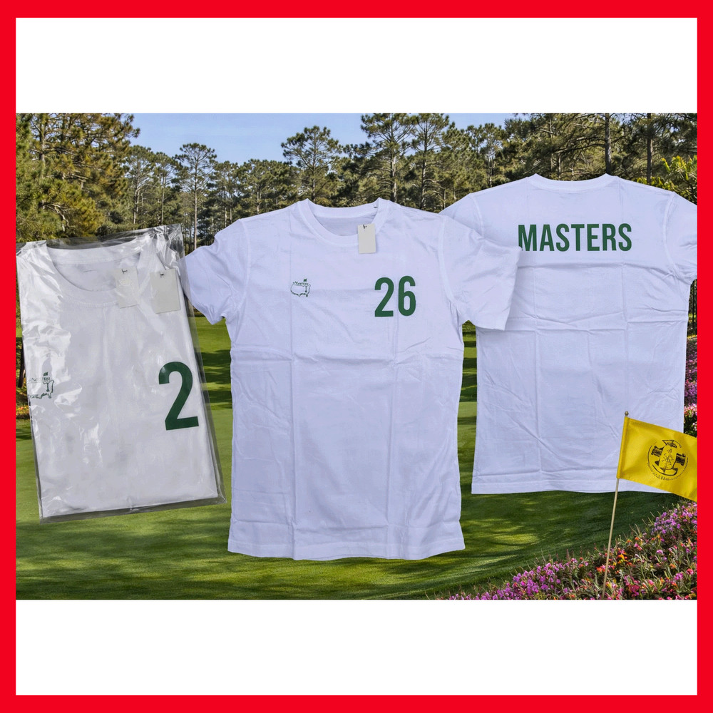 HOT!!! 2026 Masters Augusta National Golf Tee T-shirt White Caddie Reprint