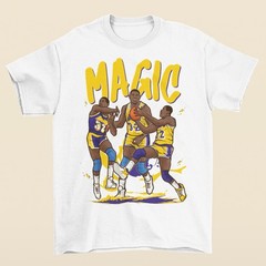 Magic Johnson Cartoon Style Los Angeles Basketball T-Shirt
