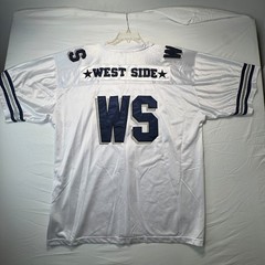 Shekinah West Side Football Jersey Mens 3XL White Navy Tackle Twill Mesh Y2K