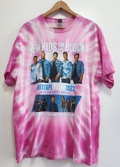 New Kids On The Block Mixtape Tour 2022 Men T-Shirt XL Tie Dye Pink Double Sided