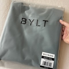 BYLT Signature Basics Men’s S/S Blend, Size Medium Drop Cut Shirt NWT Dusty Teal