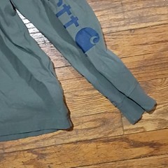 Carhartt Men’s XL T-Shirt Green Long Sleeve Crew Neck Loose Fit Logo TK0231-M