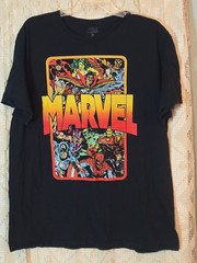 MARVEL SUPERHEROS Graphic 100% Cotton Black T Shirt Size XL